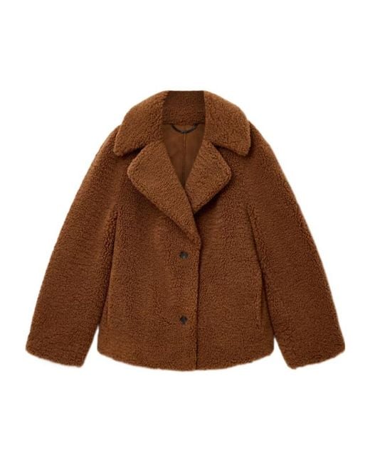AllSaints Brown Eddie Faux Shearling Jacket