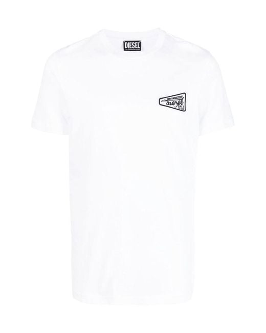 DIESEL White T-Diegor Logo Patch T-Shirt for men