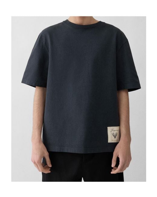 Jacquemus Blue Logo Cotton T-Shirt for men