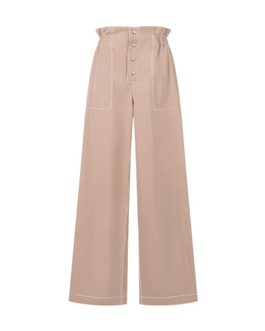 Marni Natural Elasticated Paperbag Waist Gabardine Trousers
