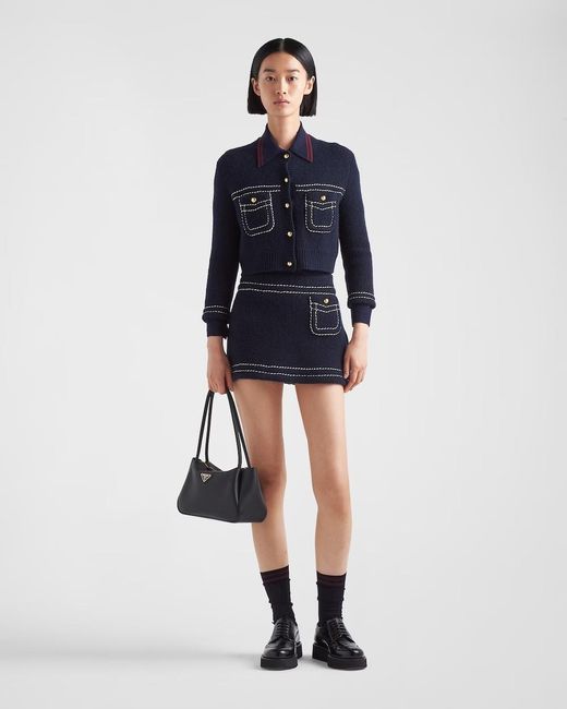Prada Blue Cashmere Cardigan