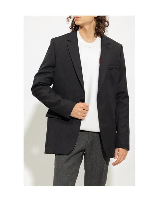 AMI Black Ami Single Breasted Tailored Blazer for men