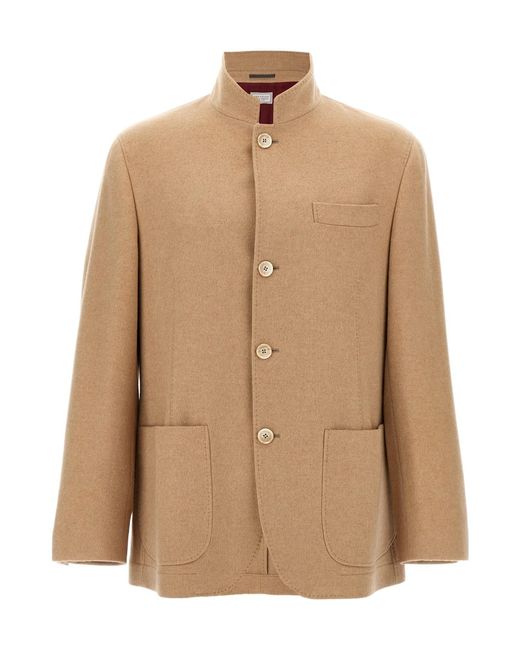 Brunello Cucinelli Natural Short Coat for men