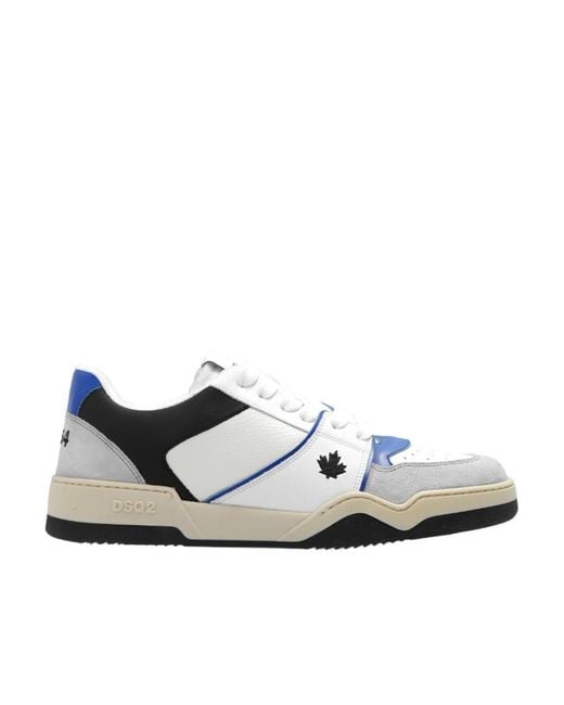 DSquared² White Spiker Low-Top Sneakers