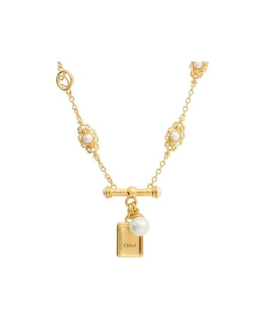Chloé Metallic Classy Pendant Necklace