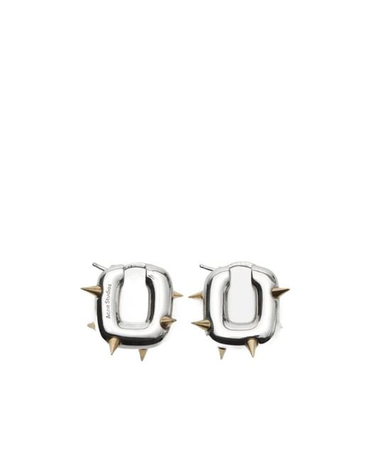 Acne White Chunky Loop Earrings