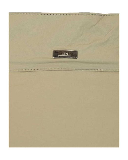 Herno Green Button-Up High Neck Jacket for men