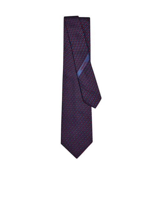 Ferragamo Blue Jacquard Tie for men