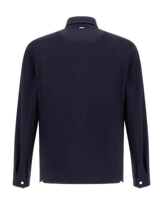 Herno Blue Long-Sleeved Shirt for men