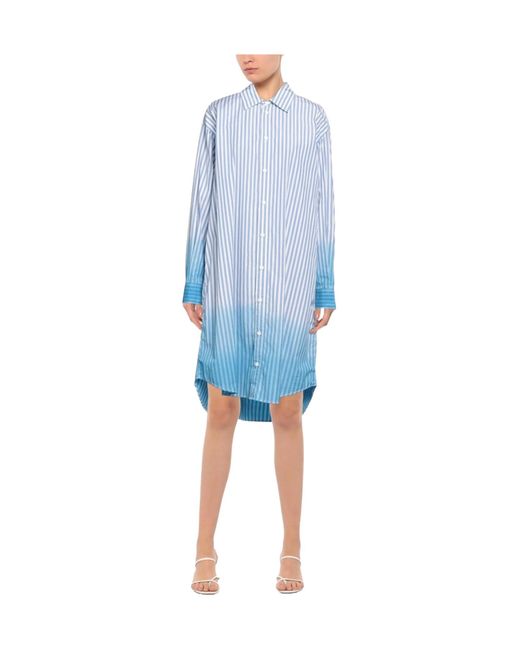 Marni Blue Striped Shirt Dress