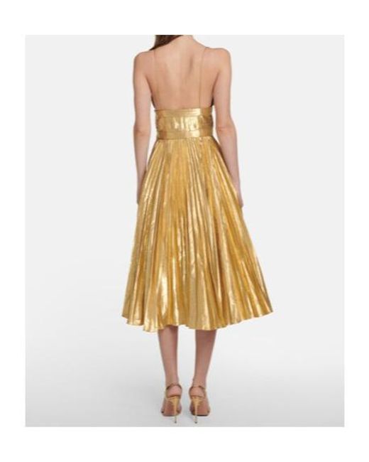 Altuzarra Metallic Winda Pleated Midi Dress