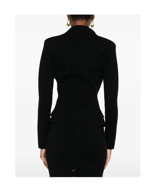 Elisabetta Franchi Black Button-Fastening Fitted Jacket