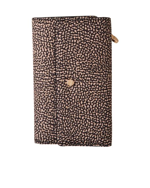 Borbonese Brown Press Stud Fastened Medium Wallet