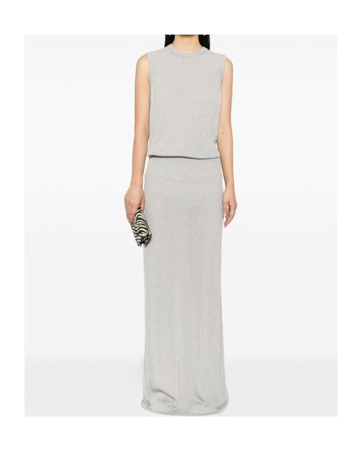 Tom Ford White Sequin-Embellished Ribbed Tank Top