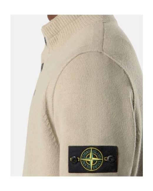 Stone Island Natural Regular-Fit Half-Zip Jumper With Button Placket for men