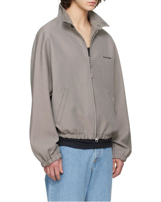 Courreges Gray Houndstooth Casual Jacket for men
