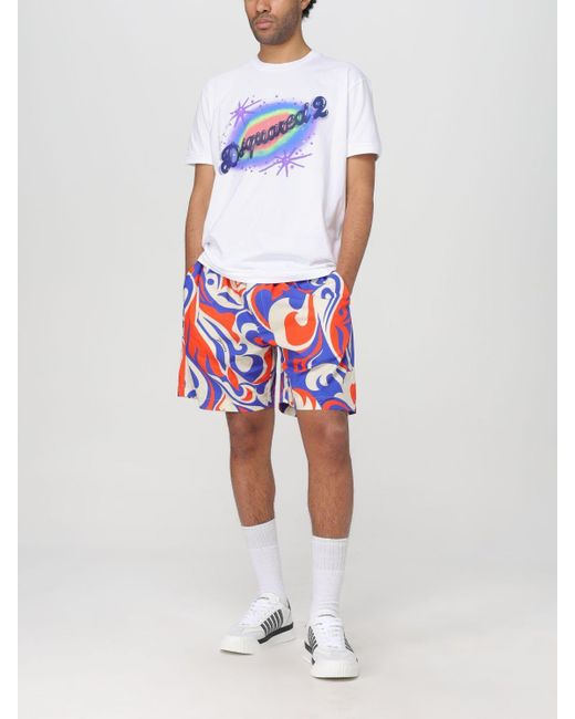 DSquared² White Logo Printed Crewneck T-Shirt for men