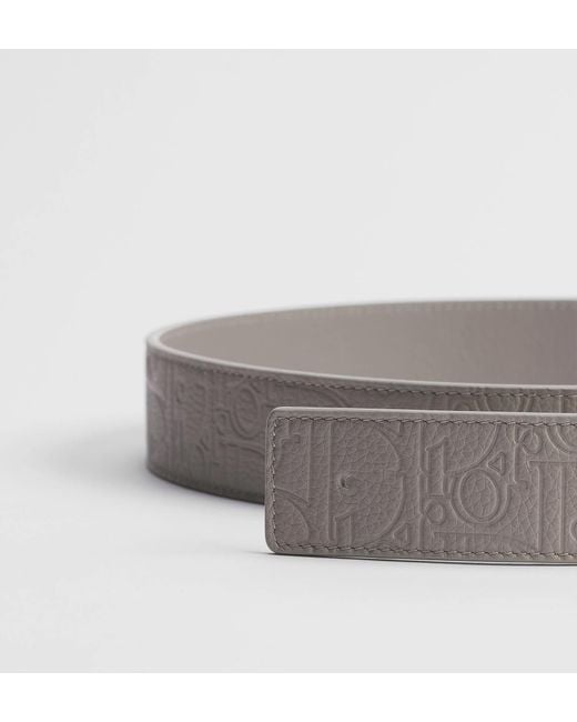 Dior Gray Reversible Belt Strap for men