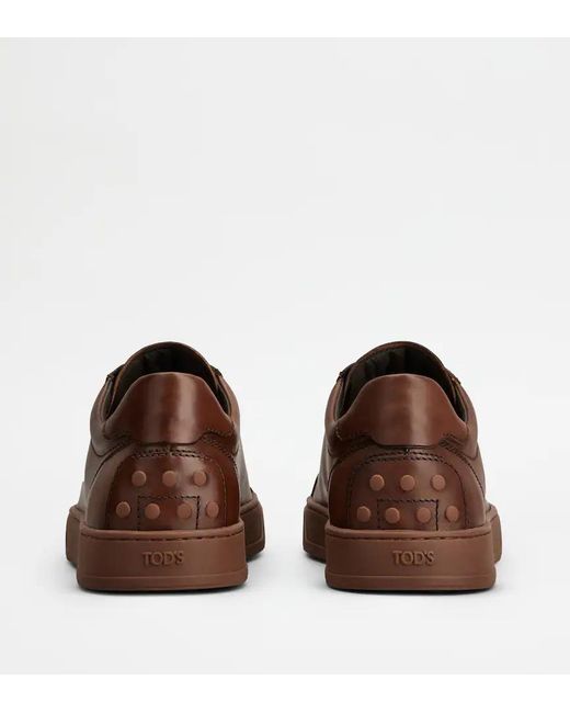 Tod's Brown Leather Sneakers for men