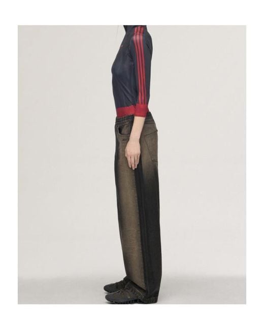 Adidas Gray X Avavav Elasticated-Waist Faded-Wash Jeans