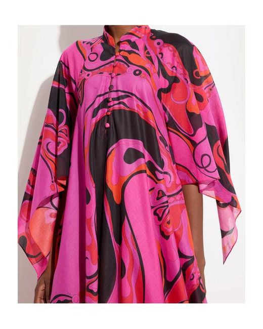Emilio Pucci Pink Orchidee-Print Cotton Kaftan