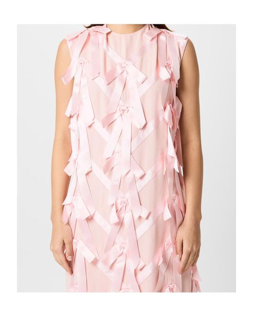 Prada Pink Sablé Bow-Tie Sleeveless Dress