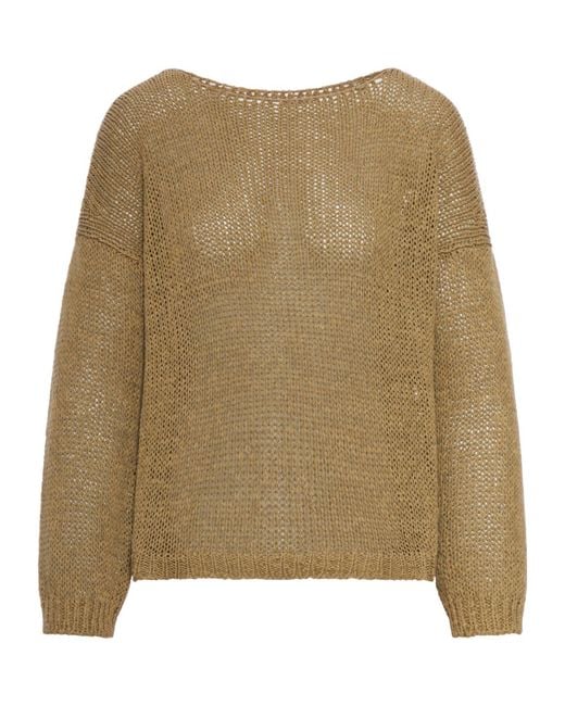 Roberto Collina Natural Open-Knit Sweater