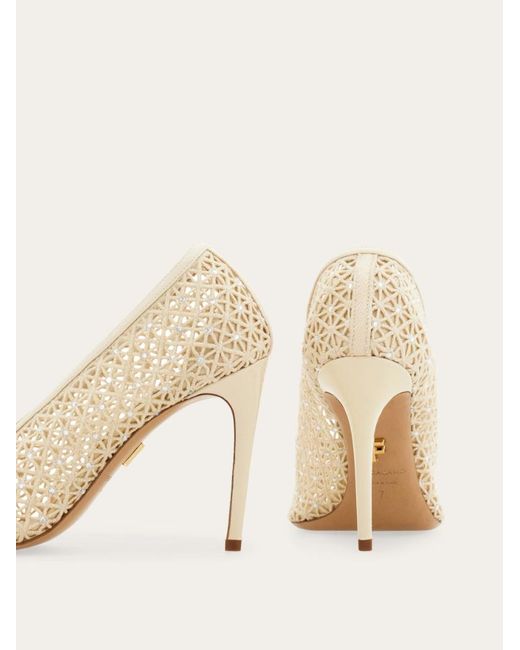 Ferragamo White Ferragamo Sol 95 Cutout Heeled Pumps