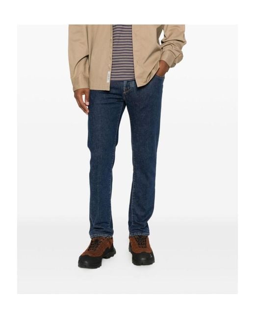 Jacob Cohen Blue Logo Patch Slim-Fit Jeans for men