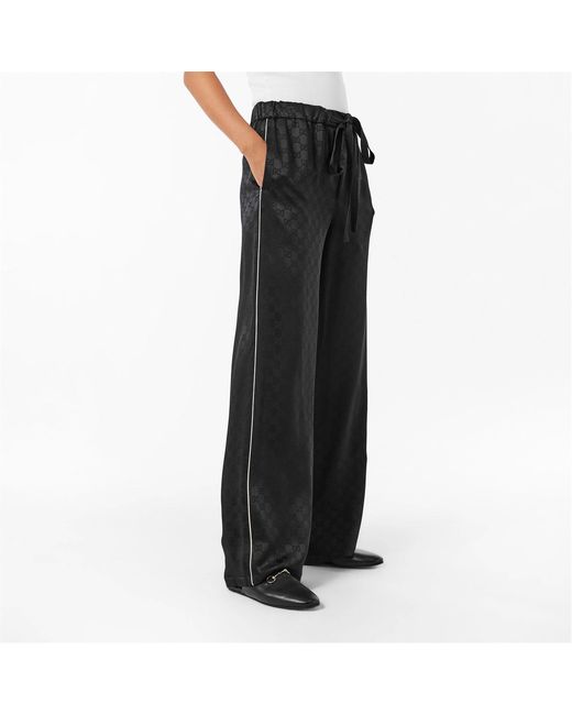 Gucci Black Logo Wide-Leg Track Pants