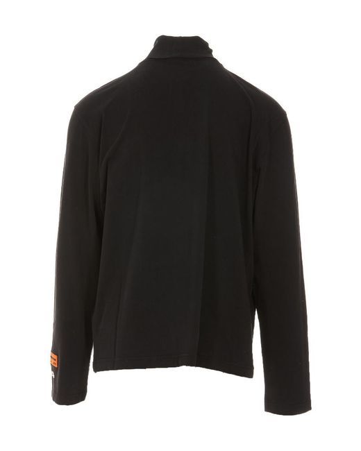Heron Preston Black Logo Embroidered Turtleneck Pullover for men