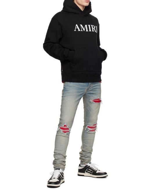 Amiri Black Skel Lace-Up Sneakers for men