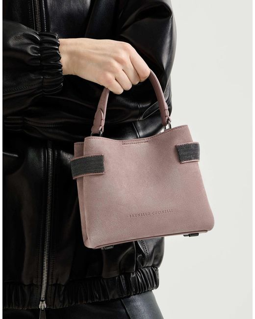 Brunello Cucinelli Pink Essence Small Top-Handle Bag