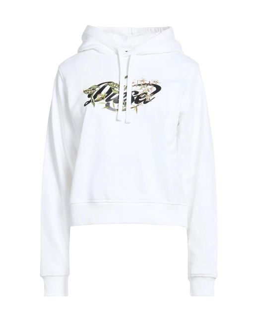 DIESEL White Solid Color Printed Hoodie