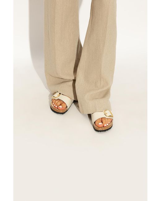 Birkenstock White Arizona Buckled Slip-On Sandals