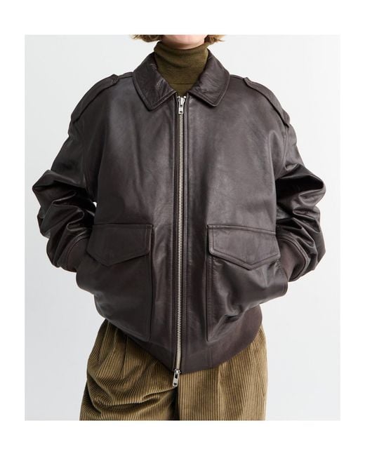 Frankie Shop Black Viper Leather Jacket