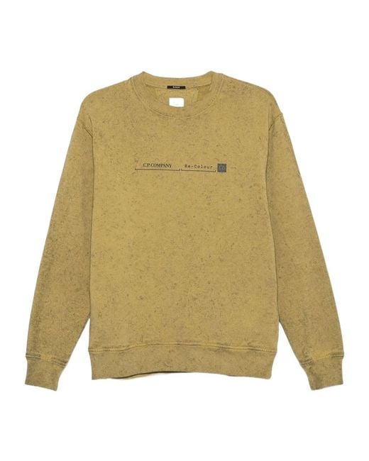 C P Company Natural Logo-Print Sweatshirt for men