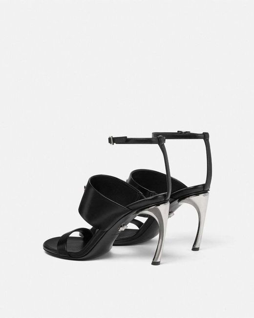 Versace Black Medusa Head-Embellished Ankle-Strap Sandals