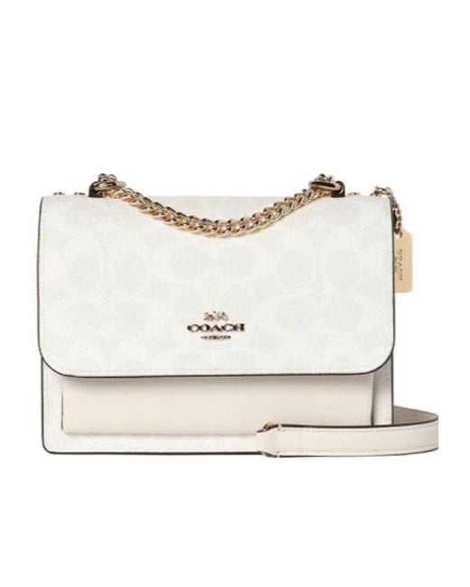 COACH White Flap Shoulder Bag