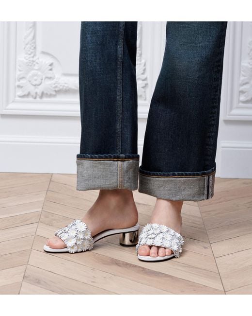 Dior White Bloom Heeled Slide