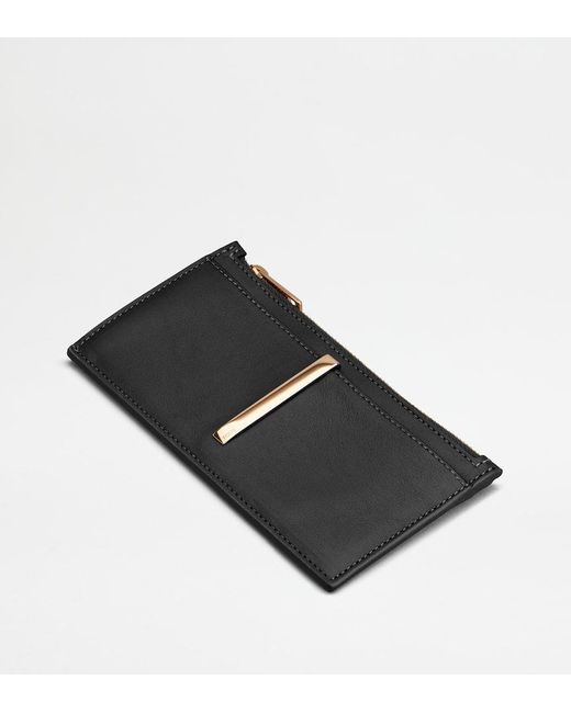 Tod's Black Logo Embossed Card Holder