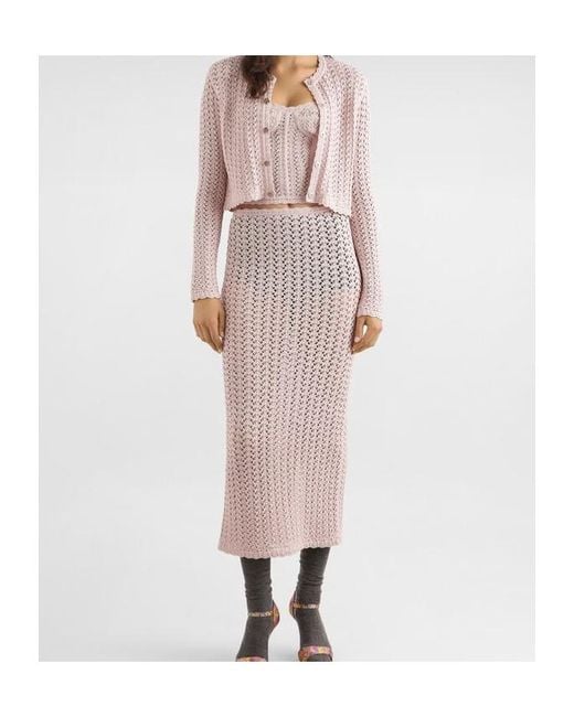 Dolce & Gabbana Pink Crochet Skirt