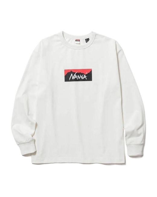 NANGA White Box Logo Long-Sleeve T-Shirt for men