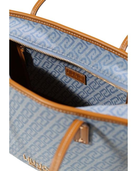 Liu Jo Blue Jacquard Denim Tote Bag