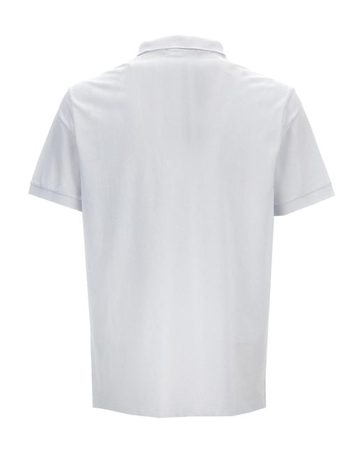Stone Island White Logo Patch Polo Shirt for men