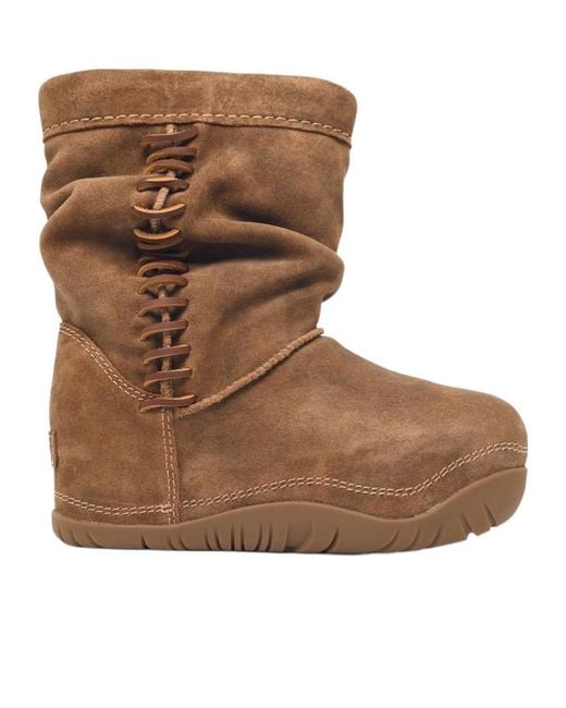 Ugg Brown Round-Toe Ankle Boots