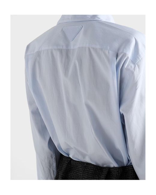 Prada Blue Light Fil-À-Fil Shirt