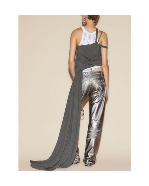 The Attico Gray Straight Casual Pants