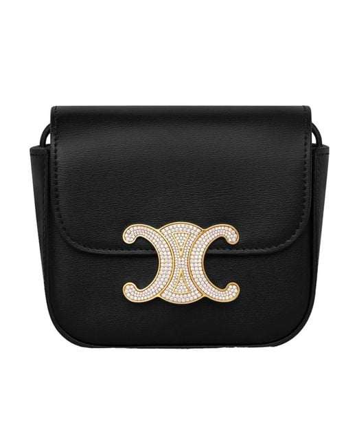Céline Black Mini Triomphe With Strass Closure
