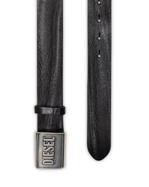 DIESEL Black B-Metal Belt for men
